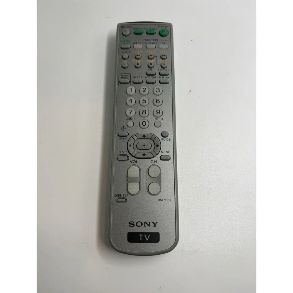 Preowned Sony TV Remote Control PS 4-978-977 Vintage Grey VCR / DVD Sat & Cable